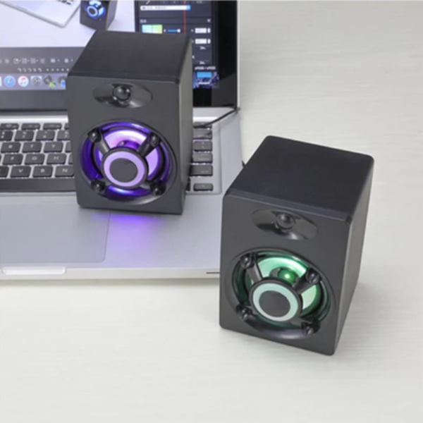Aerbes Σετ 2 Ηχείων USB με RGB Φωτισμό για Υπολογιστές & Τηλεοράσεις